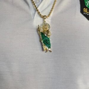 San Judas Tadeo Pendiente Y Cadena Oro Laminado 24 In