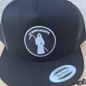 Alex Sport Store La Santa Muerte White Trucker Hat - Embroidered Snapback Urban Streetwear